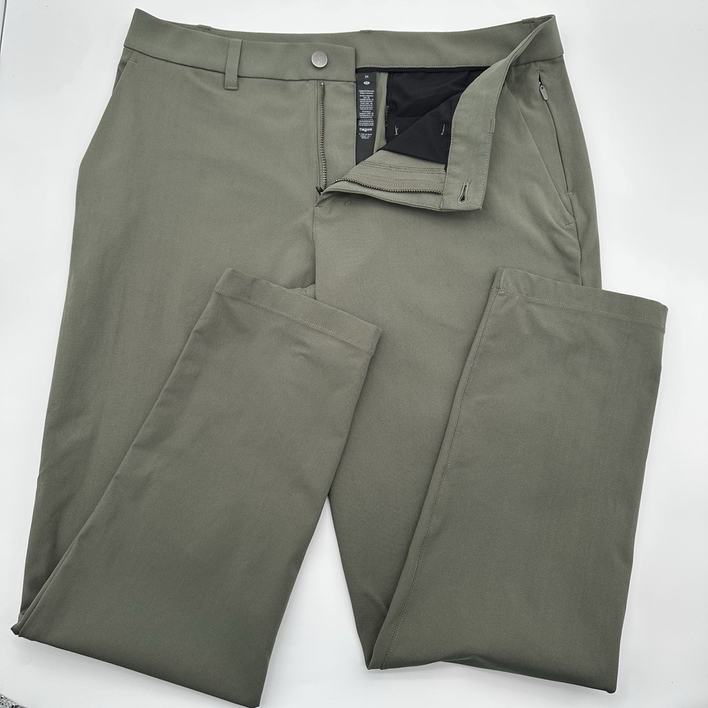 Lululemon Commission Pant Olive Green Mens 34 LM5AR3S Technical Chino Trousers
